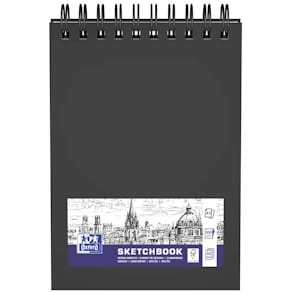 Skitsebog Oxford A5 sort, 148x210 mm, 5 stk