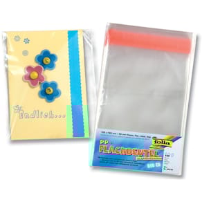Flachbeutel Folia PP, 125 x 162 mm + 52 mm Klappe, klar