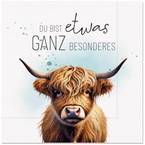 Motivserviette FÜR DICH Lucky Friends Rind