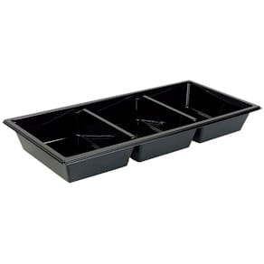 Plastbakke Plus Pack 3-rums 600 ml, sort PET, 464 stk