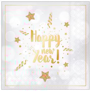 Serviette AMBIENTE Neujahr, 33x33 cm, bunt