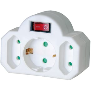 Steckdosenadapter Brennenstuhl, mit Schalter, 3-fach, weiß