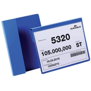 Kennzeichnungstasche Durable mit Falz A5 quer dunkelblau 50 St.