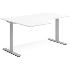 Skrivbord el vänster 80x160 cm Vit/Silver