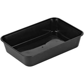 Plastbakke 500 ml PP sort, til mikroovn 175x120x35, 500 stk