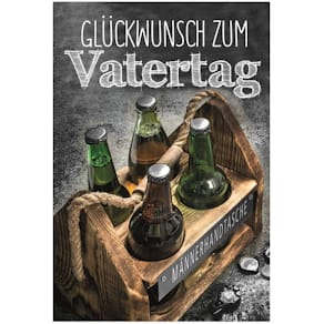 Grußkarte Männerhandtasche Vatertag, bunt, mit Umschlag