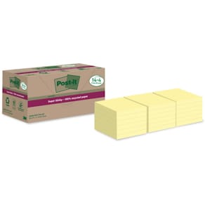 Haftnotizblock Post-it Super Sticky Recycling Notes, 18 x 70 Bl.,