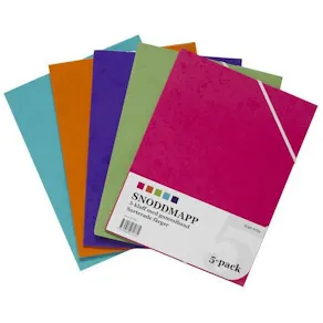 Snoddmapp A4 Ipod kartong, blandade färger, 5-pack
