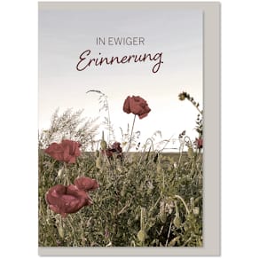 Trauerkarte KOMMA³, weiß/schwarz, mit Umschlag