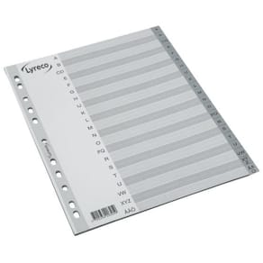 Plastregister LYRECO A4 PP A-Ö grå