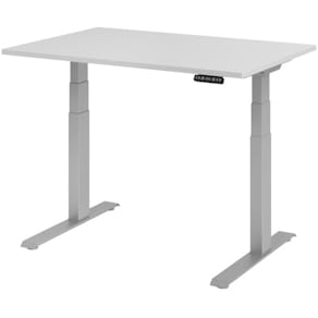 Schreibtisch HAMMERBACHER XDKB12, 120 x 80 cm, grau/silber, höhen