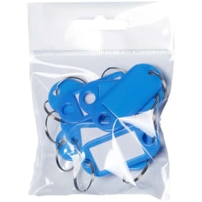 Nøgleskilte BNT 50×23 mm, etiket 30×15 mm, blå plast