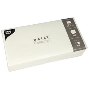Serviette PAPSTAR DAILY Collection, Zelltuch, 150 Stück, weiß