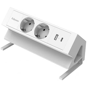 Contactdoos Fellowes Power Desk 2, 2x stopcontact + USB-A/C, wit