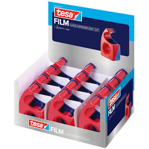 Handabroller tesa Easy Cut, 19 mm x 10 m, rot/blau