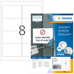 Etiketten HERMA Super-Print Movables, A4, 96 x 63,5 mm, weiß, 800