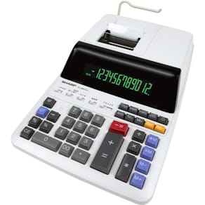 Tischrechner Sharp, druckend, 12-stellig, weiß