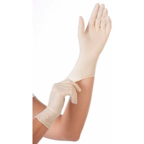 Engangshandsker latex pudderfri hvid, grip, str. S, 100 stk