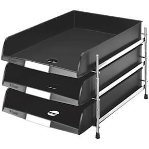 Brevbakkesæt Esselte C4 sort, 3 bakker, palle á 36 stk