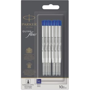 Balpenvulling Parker Quinkflow, medium, blauw, blister (10 stuks)