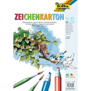 Zeichenkarton Folia A3, 25 Blatt, weiß, 120 g/m²