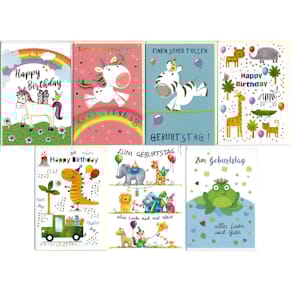 Geburtstagskarte Apollo, Kinder, 10er-Set, sortierte Motive, mit 