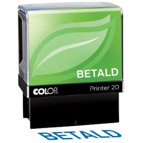 Stämpel "BETALD" 34x7mm COLOP Blå
