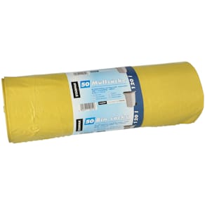 Müllsäcke STARPAK LDPE, 120 l, 50 Stück, gelb