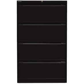 Hängeregistraturschrank Bisley, 4 Schubladen, schwarz