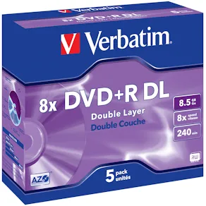 DVD+R VERBATIM 8,5GB Dual Layer 5/fp