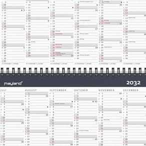 Kalender Mayland A5 2026, grå m. illustrationer, 1 stk