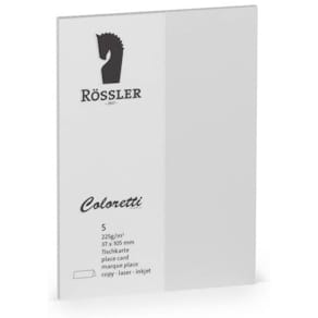Tischkarte RÖSSLER Coloretti, hellgrau, 5er Pack