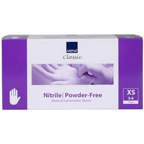 Engångshandske, Nitril, Puder-& ftalatfri, Vit, XS 150/fp