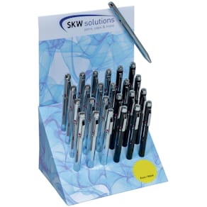 Vierfarbkugelschreiber SKW, chrom/schwarz