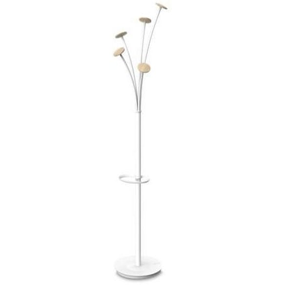 Stumtjener ALBA 5 kroker 187cm hvit/tre