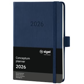 Buchkalender Sigel Conceptum A6 2026, dunkelblau