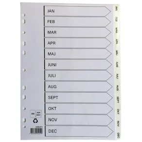 Plastregister A4 jan-dec vit