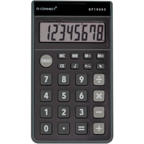 Zakrekenmachine Q-CONNECT KF19063, 8 cijfers, zwart