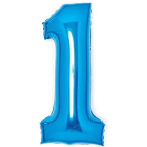 Folienballon Amscan Zahl 1, blau