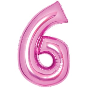 Folienballon Amscan, Zahl 6, pink