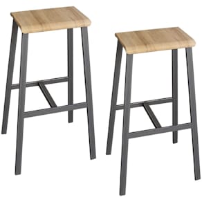 Barhocker HAMMERBACHER, 2er-Set, Eiche furniert