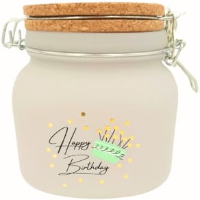 Spardose HERGO, Glas, Geburtstag, weiß