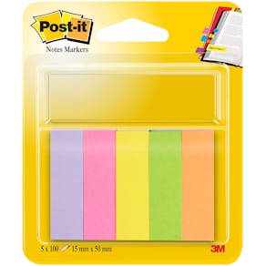 Post-It Index 670, 5 färger, 15x50mm