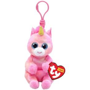 Plüschfigur TY Beanie Bellie Clip Skylar Unicorn, pink, 10 cm