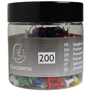 Kartnål EXACOMPTA sort.färger 200/fp