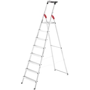 Sicherheits-Stehleiter Hailo L60 StandardLine, 8 Stufen, silber