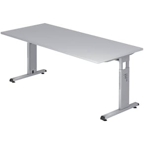 Schreibtisch Hammerbacher OS19, 180 x 80 cm, grau/silber