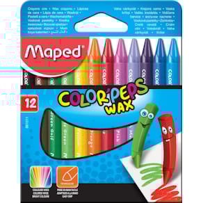 Waskrijt Maped Color'Peps Wax, doos van 12 stuks, assorti