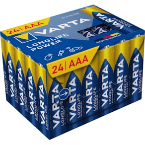 Batterij Varta Longlife Power AAA, pak van 24 stuks