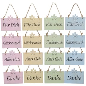 Dekoschild, Holz, Pastell, sortiert